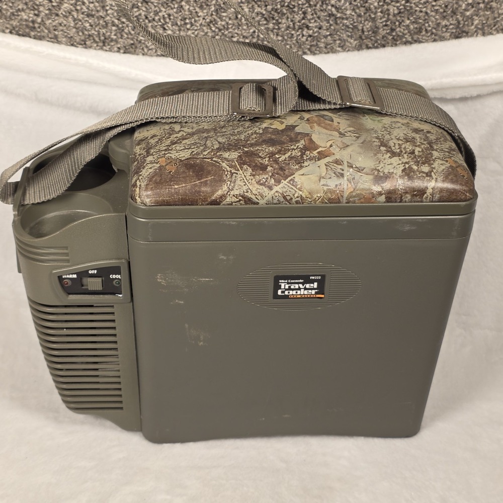 Vector VW222 Portable Travel Cooler & Warmer Mini Console Camo 12V Lighter Plug